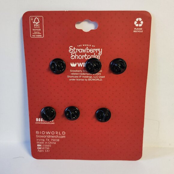 Strawberry Shortcake Pin Set 4 Pins Characters Enamel Lapel Pin Set Authentic - Picture 3 of 3